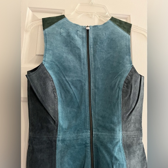 # 131 New PJK 100% Leather Color-Block Dress - Picture 5 of 8